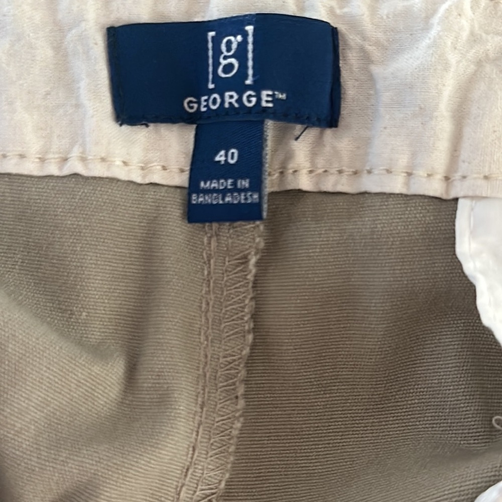 George Men's Flat Front Shorts 9” Size 40 - Picture 5 of 9